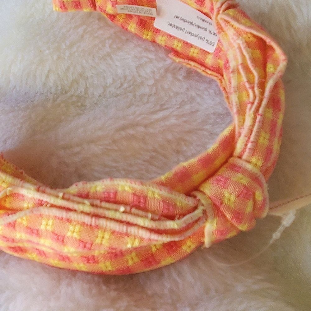 Anthropologie Headband Knot Gingham Bow Knot Top NEW Tags - Picture 2 of 7